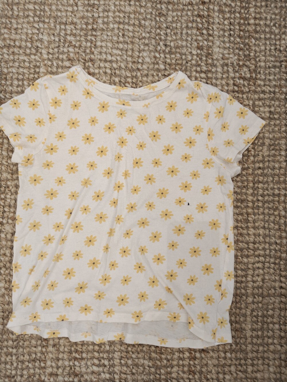 Old Navy White Tee with Yellow Daisy Print